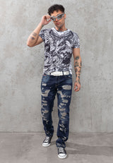 CT781 Camiseta de hombre con estampado de águila 