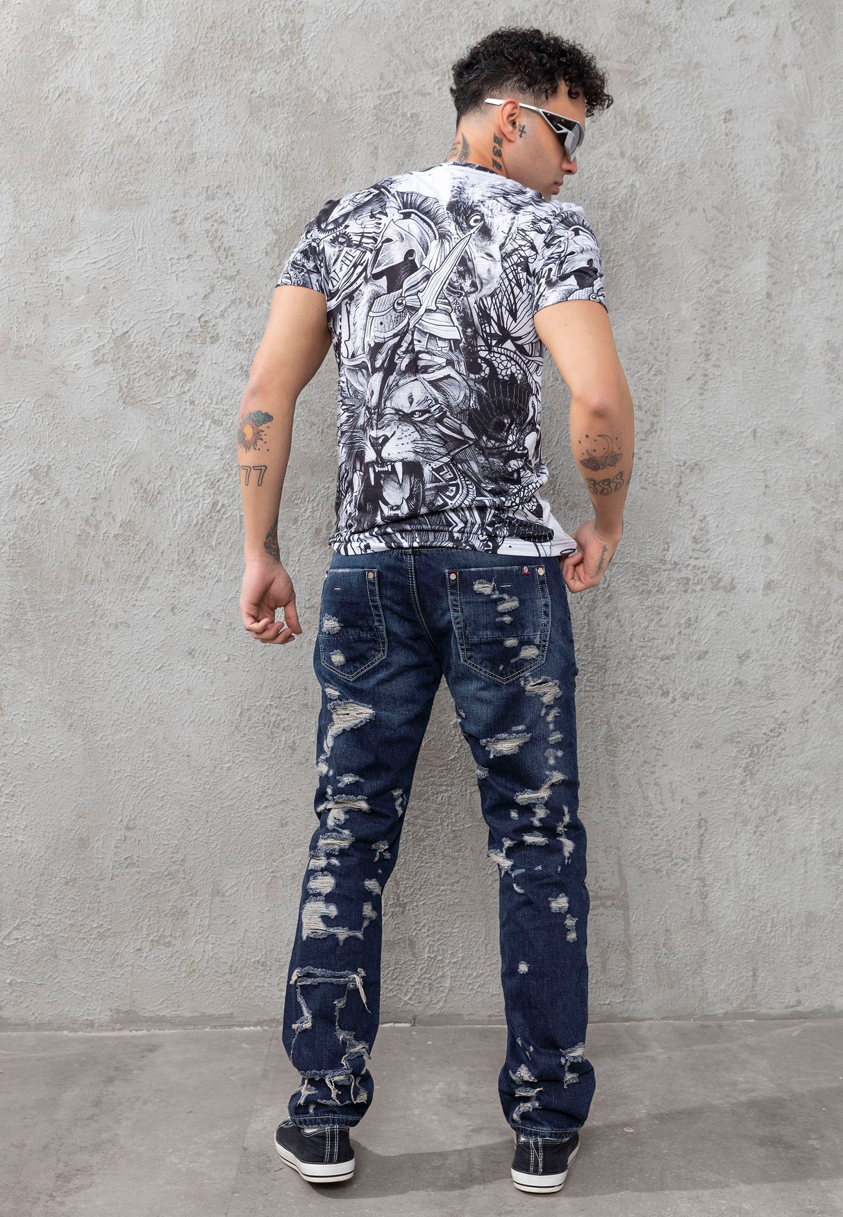 CT781 Camiseta de hombre con estampado de águila 