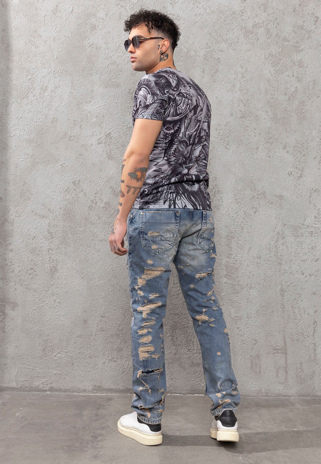 CT781 Camiseta de hombre con estampado de águila 