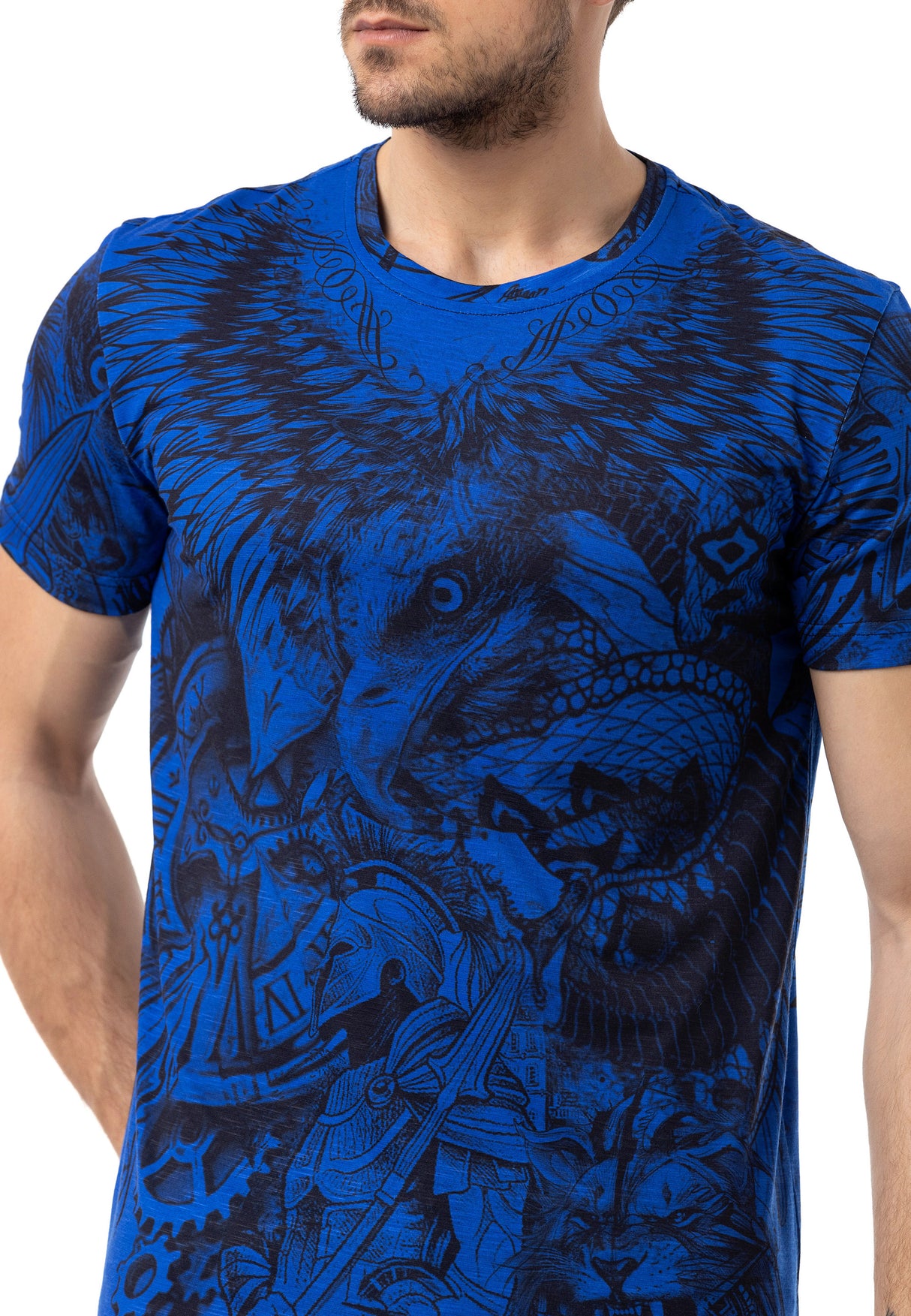 CT781 Camiseta de hombre con estampado de águila 