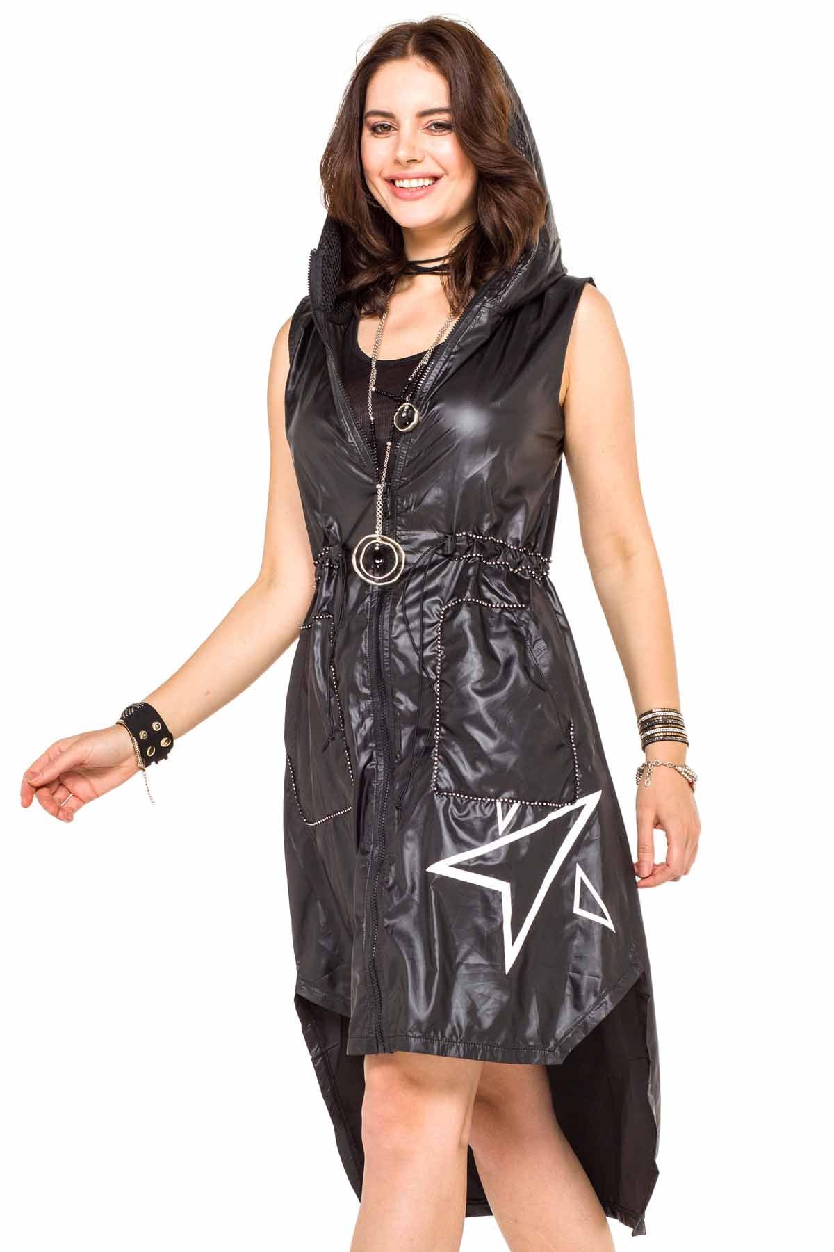WW117 Gilet impermeabile lungo da donna