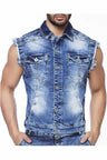 CW102 Heren Denimvest met Coole Shirtkraag