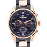 WZ100 Damenarmbanduhr aus goldfarbenem marineblauem Stahl
