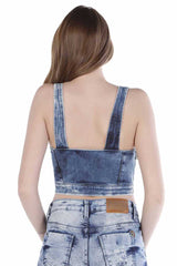 WB100 Damen Jeansbustier Mit Coolem