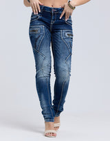 WD200B Femmes Jeans confortables avec une taille basse en skinny fit