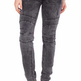 WD252 jeansy damskie slim-fit z przeszyciami