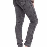 WD252 jeansy damskie slim-fit z przeszyciami