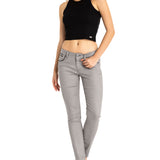 WD256A Jeans femme coupe slim avec poches brodées