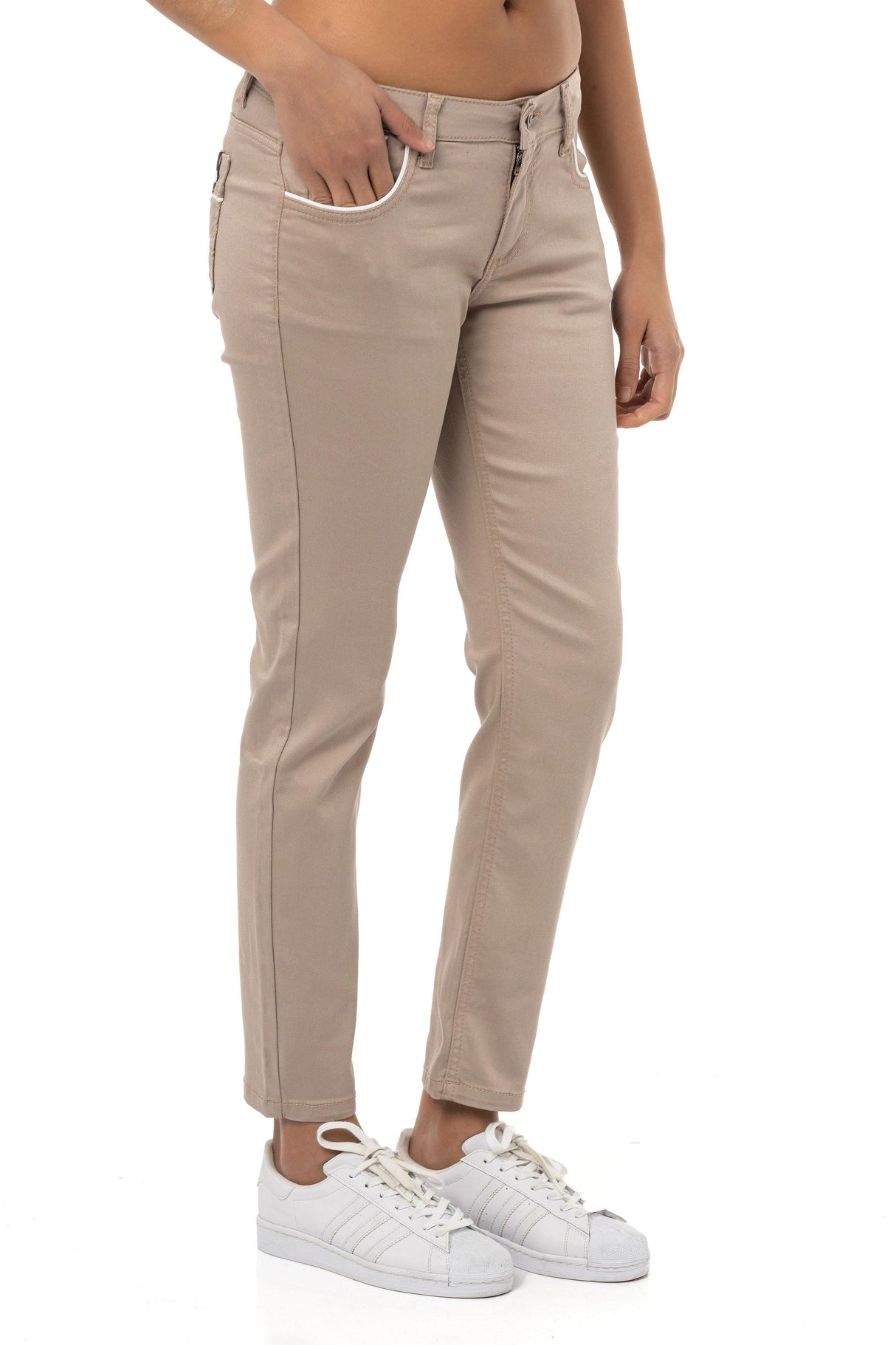 WD256B Pantalon pour femmes en look uni