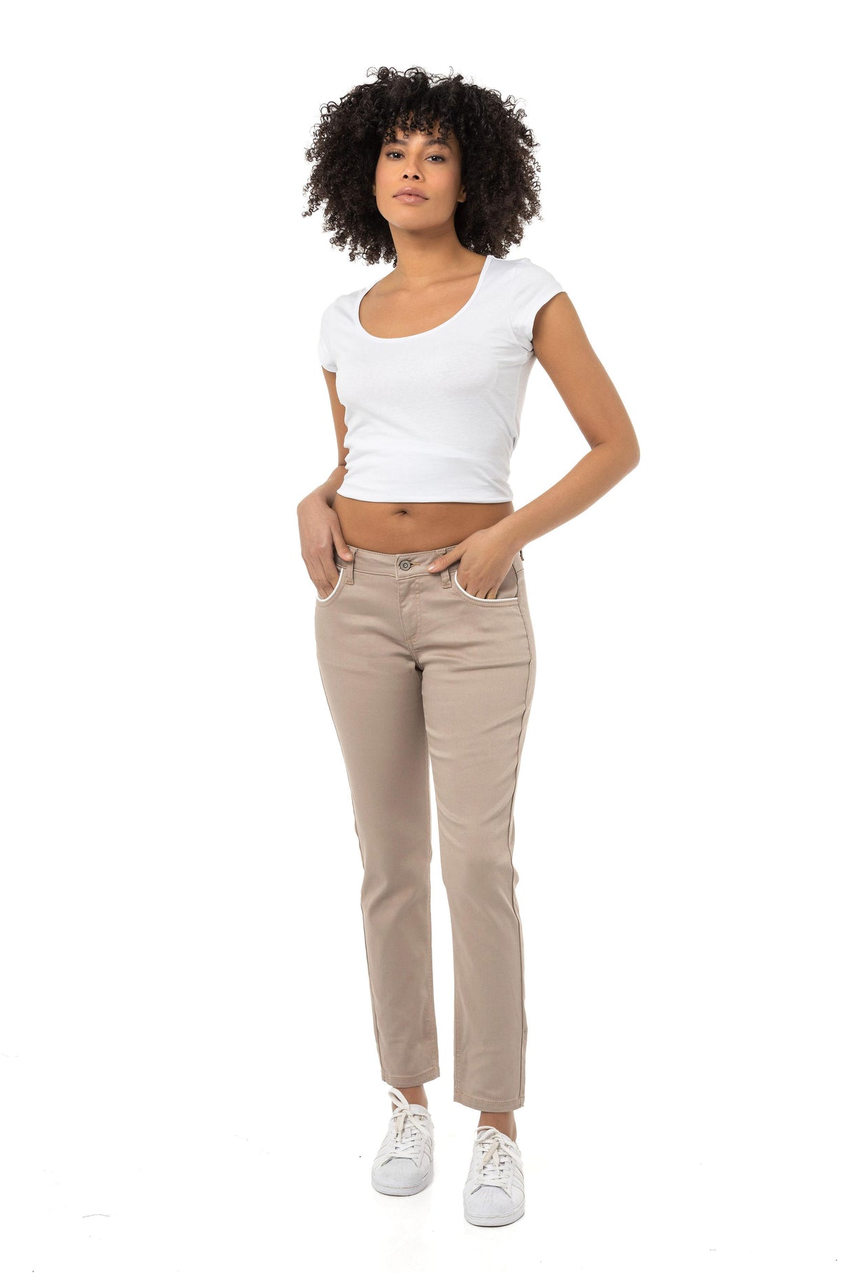 WD256B Pantalon pour femmes en look uni