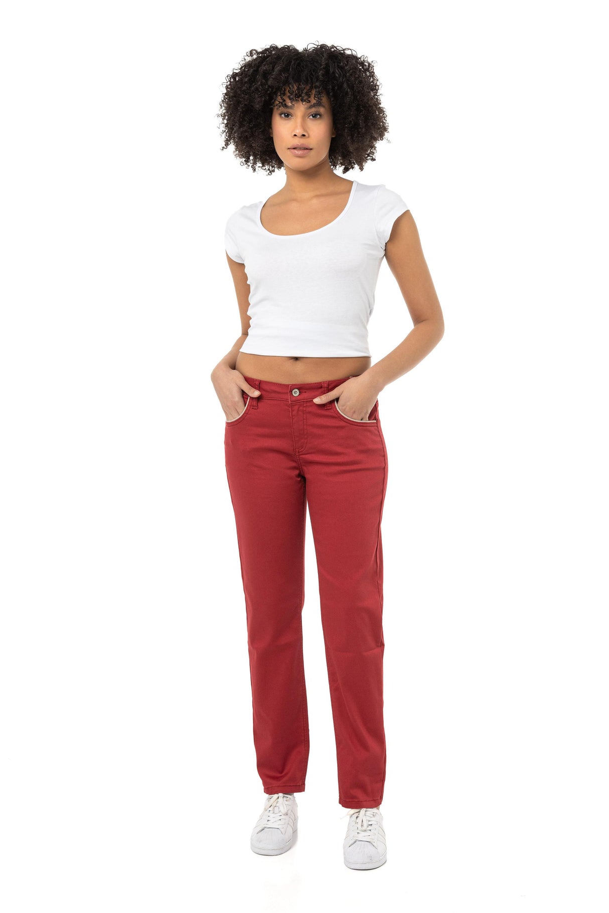 WD256B Pantalon pour femmes en look uni