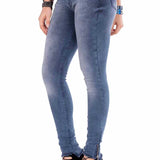 WD355 Damen bequeme Jeans in verwaschener Optik