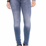 WD355 Damen bequeme Jeans in verwaschener Optik