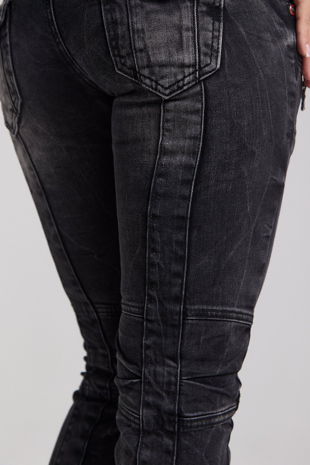 WD358 Comfortabele Dames Jeans met modieuze decoratieve Stiksels