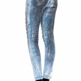WD375 Jean tube féminin avec sacs de pierres précieuses en ajustement maigre
