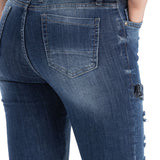 WD383 Skinny Fit Dames Jeans in coole Biker-Look 