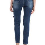 WD383 Skinny Fit Dames Jeans in coole Biker-Look 