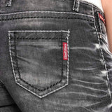 WD432 Women's tube jeans with trendy destroyed elements