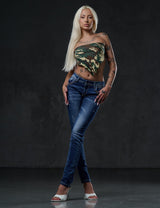 WD433 Women Slim-Fit jeans with contrast-colored seams