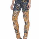 WD440 women Slim-Fit jeans in a fashionable handpaint design