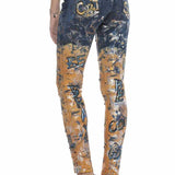 WD440 women Slim-Fit jeans in a fashionable handpaint design