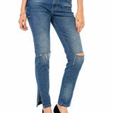 WD448 Damen bequeme Jeans mit coolen Destroyed-Elementen