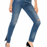 WD448 Damen bequeme Jeans mit coolen Destroyed-Elementen