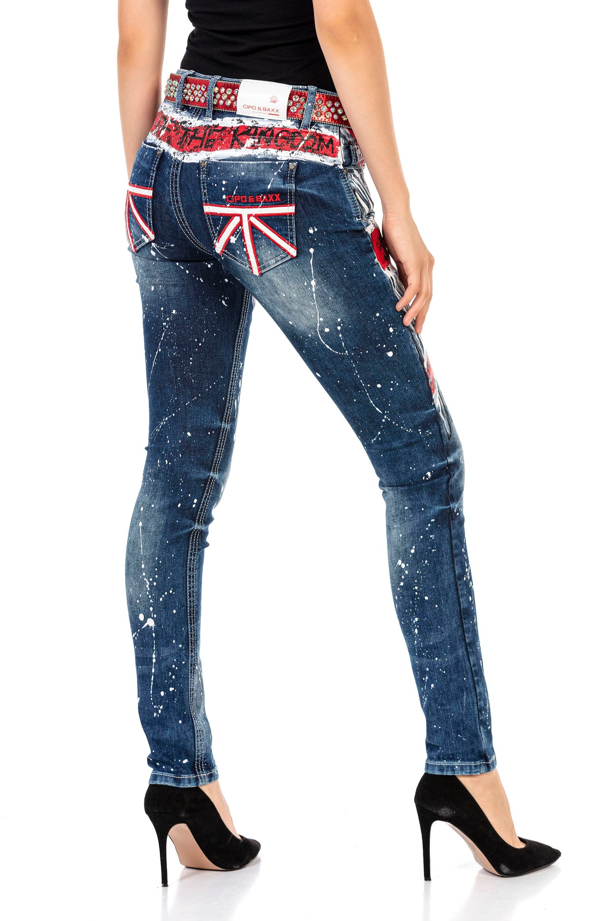 WD455 women Slim-Fit jeans in bright design