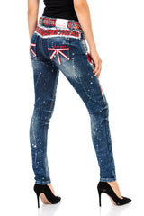 WD455 women Slim-Fit jeans in bright design