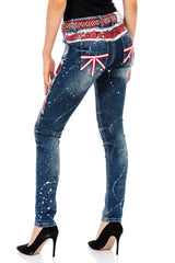 WD455 women Slim-Fit jeans in bright design