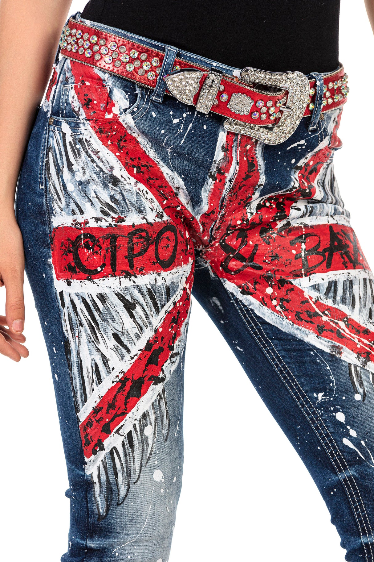WD455 women Slim-Fit jeans in bright design