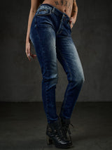 WD460 women Slim-Fit jeans with subtle wash and cool rivets