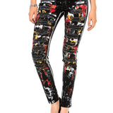 WD463 jeansy damskie slim fit graffiti