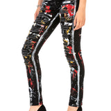 WD463 jeansy damskie slim fit graffiti