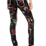 WD463 jeansy damskie slim fit graffiti