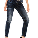 WD465 Women Slim-Fit Jeans with Nittails