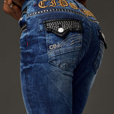WD466 Women Weans Slim-Fit con fantastici rivetti