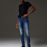 WD466 Women Weans Slim-Fit con fantastici rivetti