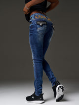 WD466 Women Slim-Fit Jeans with cool rivets