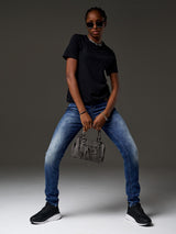 WD466 Women Slim-Fit Jeans with cool rivets