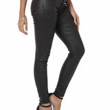 WD467 Slim-Fit Dames  Jeans met een glanzende Coating