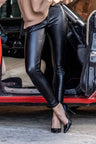 WD495 Pantalones Skinny de Eco-Piel para Mujer