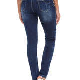 WD501 Damen Jeans Slim-fit mit Ziernähten Zippern und Markenlogo