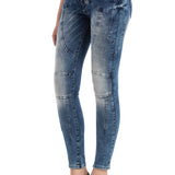 WD502 Slim-Fit Dames Jeans met Sierstiksels in Straight Fit