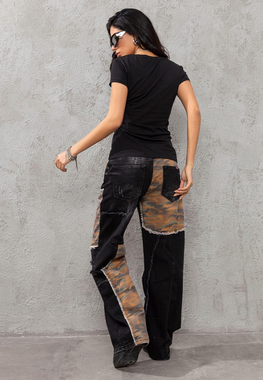 WD527 Jeans cargo para mujer