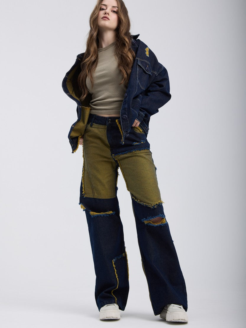 WD527 Jeans cargo para mujer