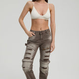 WD529 Ripped Dames Jeans met trendy Look