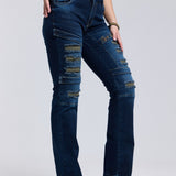 WD529 Ripped Dames Jeans met trendy Look