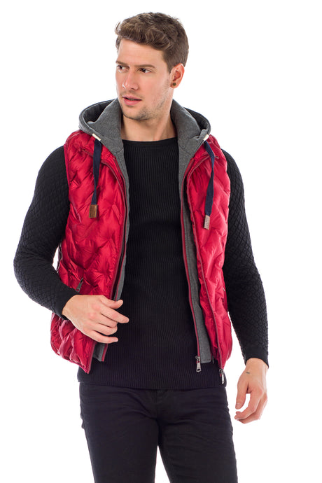 CM151 Herren Winterweste – Leuchtendes Blau mit abnehmbarer Kapuze