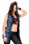 W1106 Camisa del oeste de las mujeres con cadenas brillantes
